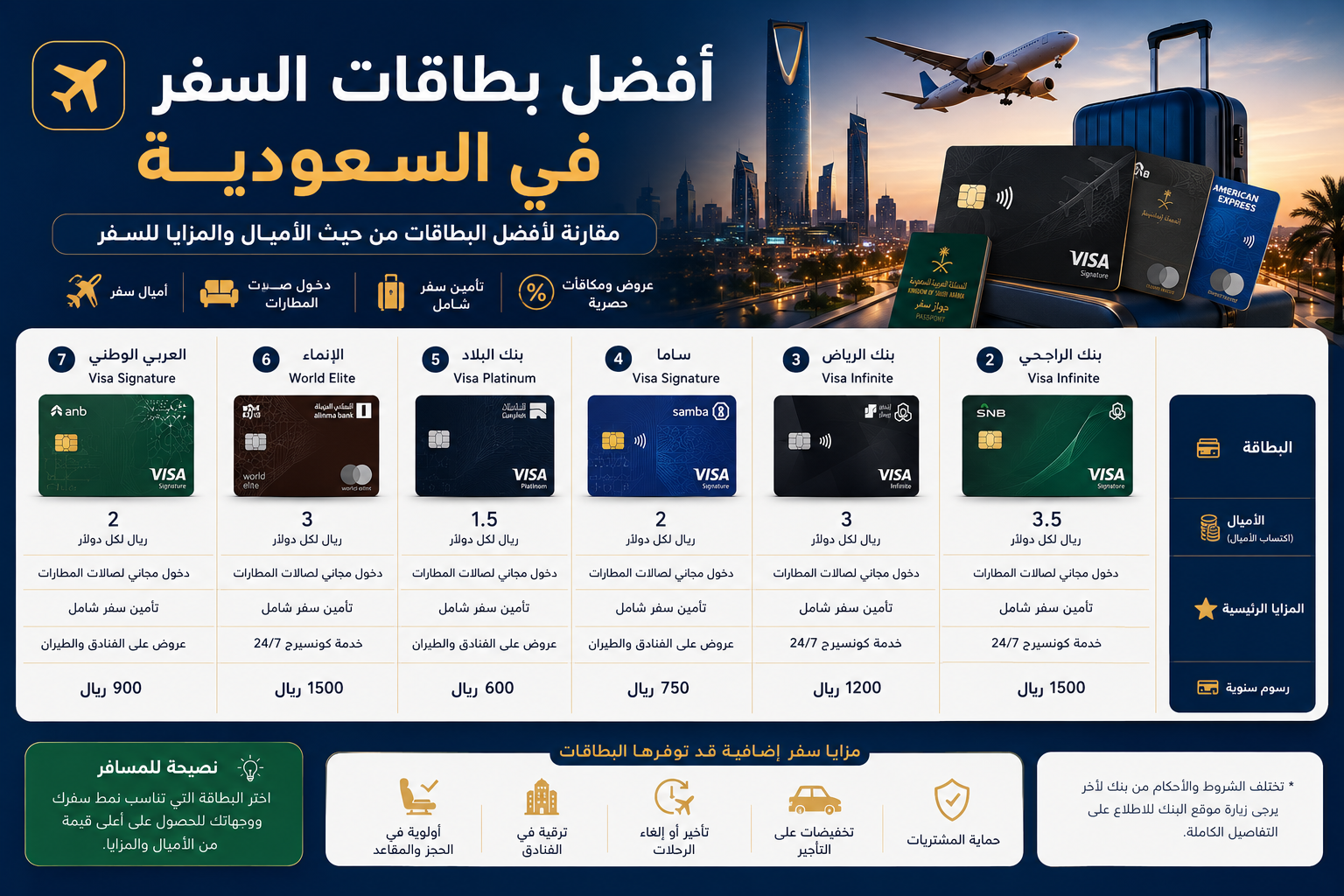 أفضل بطاقات السفر في السعودية